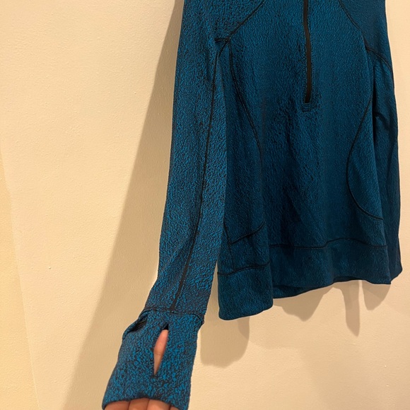 Lululemon Rush Hour 1/2 Zip Blue Running Jacket Size 10 - Picture 3 of 10